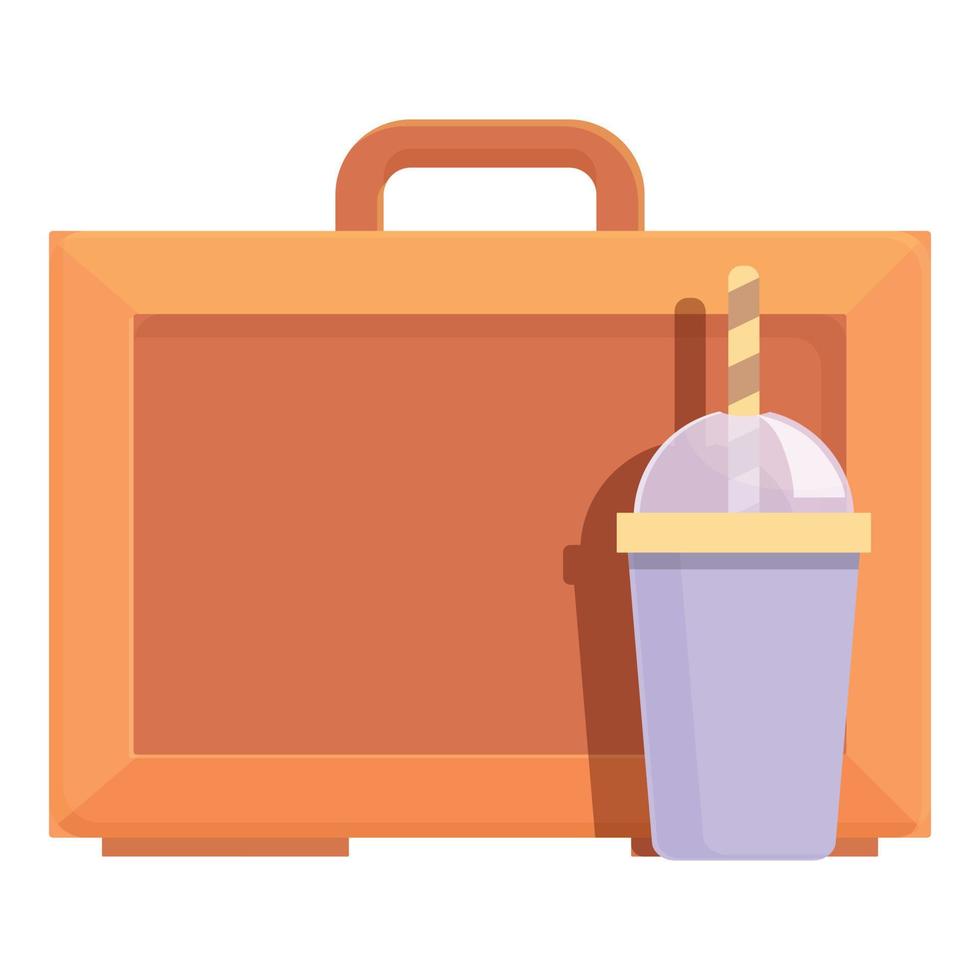 vector de dibujos animados de icono de bocadillo de jugo. caja de comida