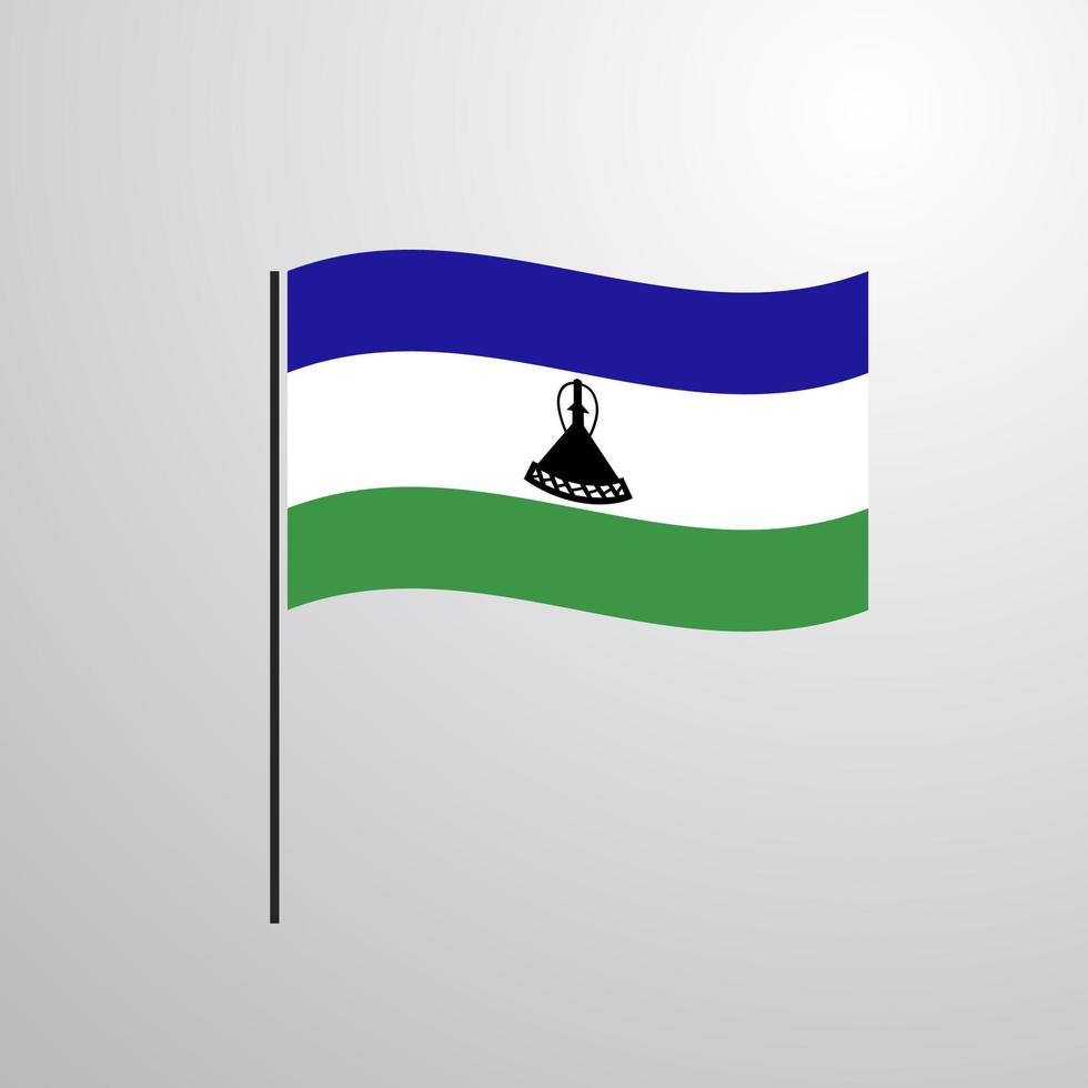 Lesotho waving Flag vector