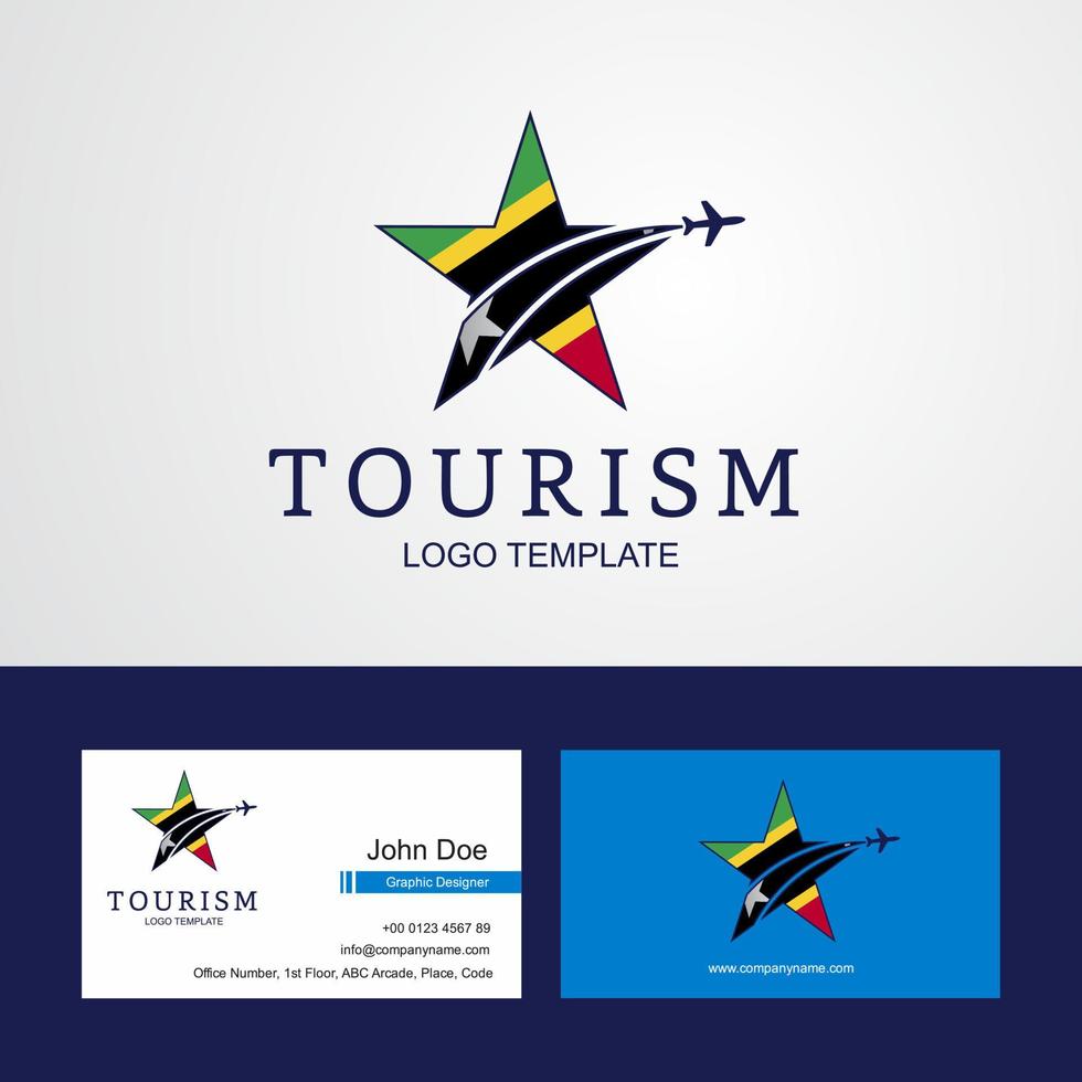 Travel Saint Kitts and Nevis flag Creative Star Logo and Business card design vector