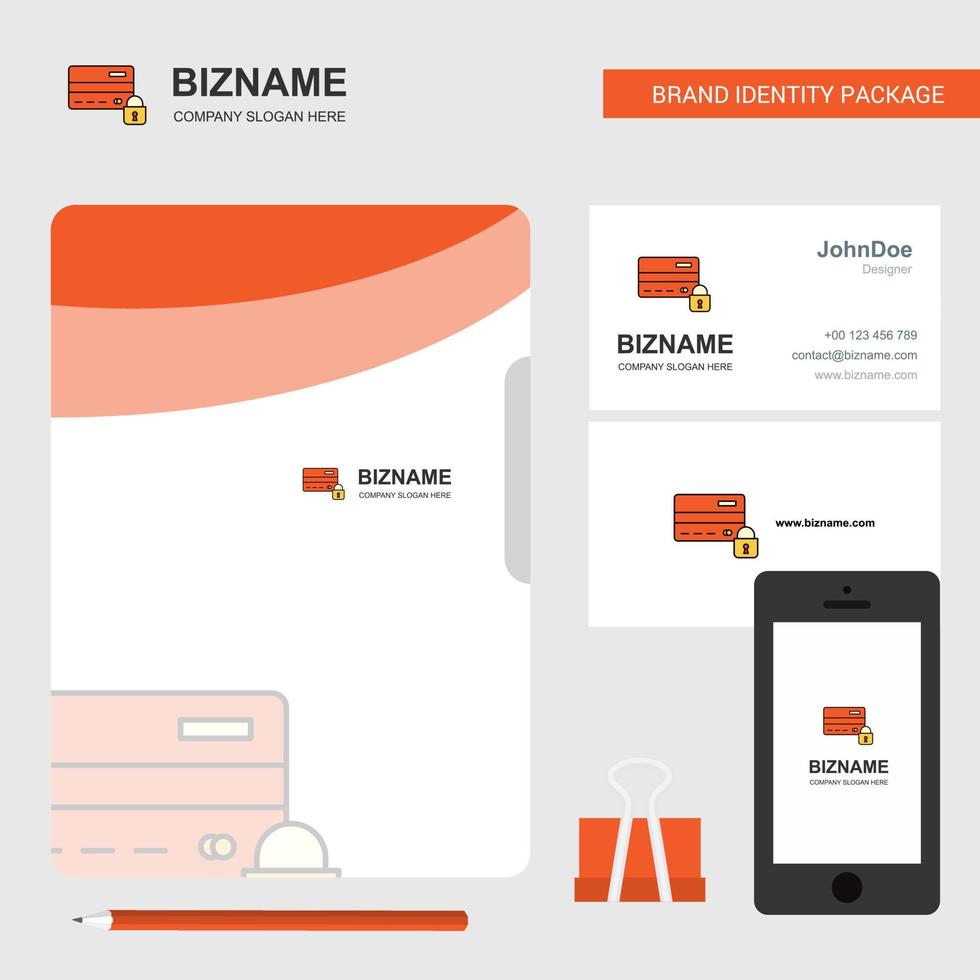 Secure credit card Business Logo File Cover Visiting Card and Mobile App Design Vector Illustration