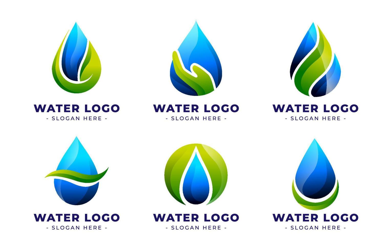 plantilla de logotipo de agua 3d vector