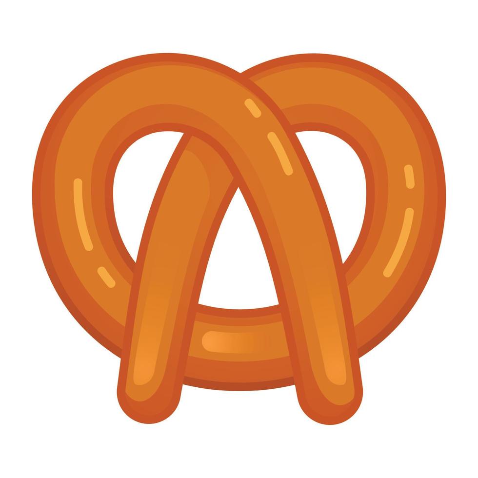 Bavarian pretzel icon, cartoon style vector