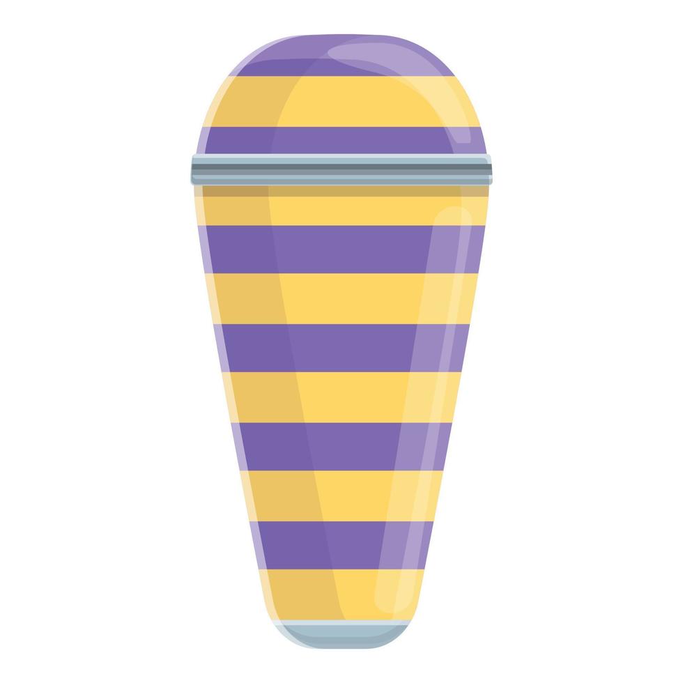 Camping thermos icon, cartoon style vector