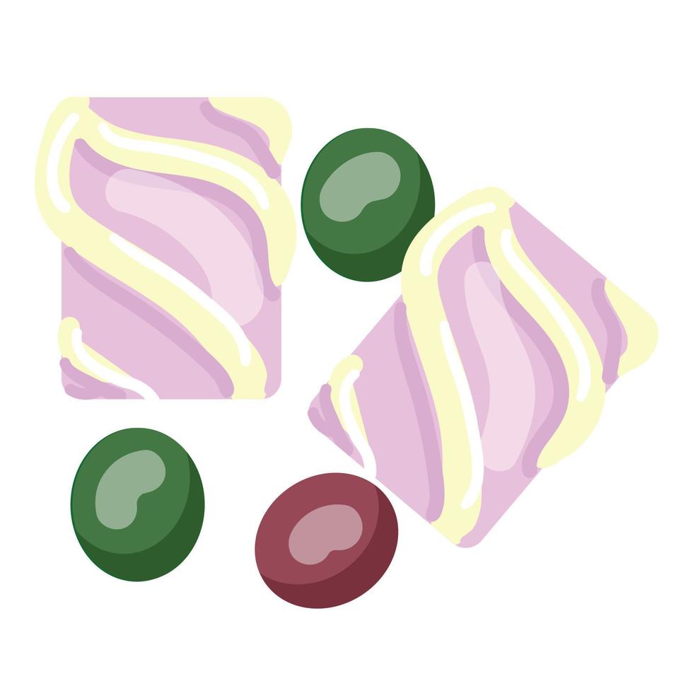 vector de dibujos animados de icono de chicle de fruta. masticar burbuja