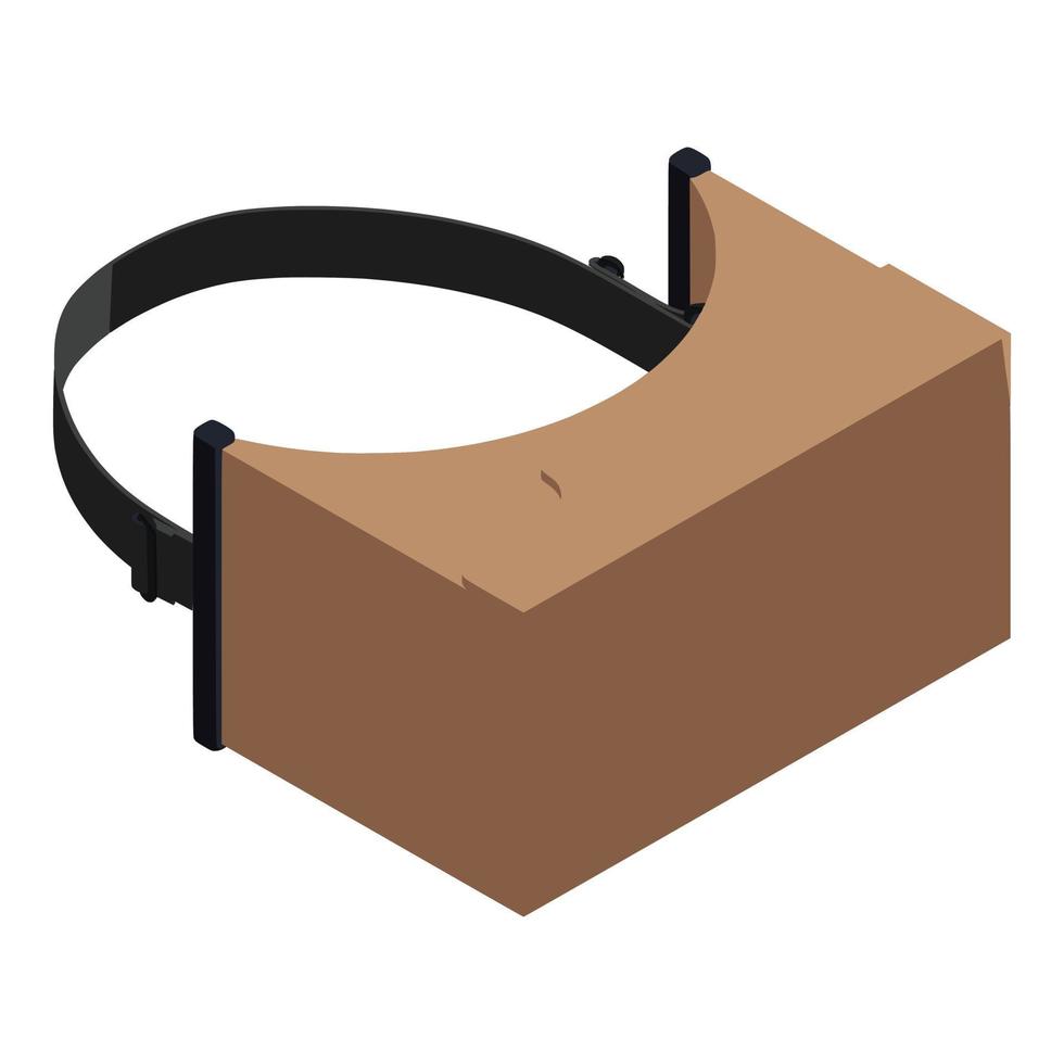 Carton game goggles icon, isometric style vector