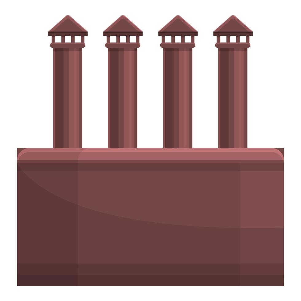 Old factory chimney icon, cartoon style vector