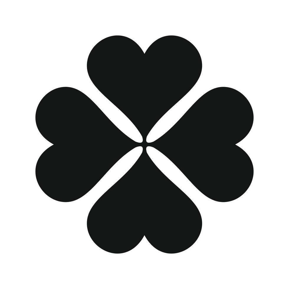 Four-leaf clover black simple icon vector