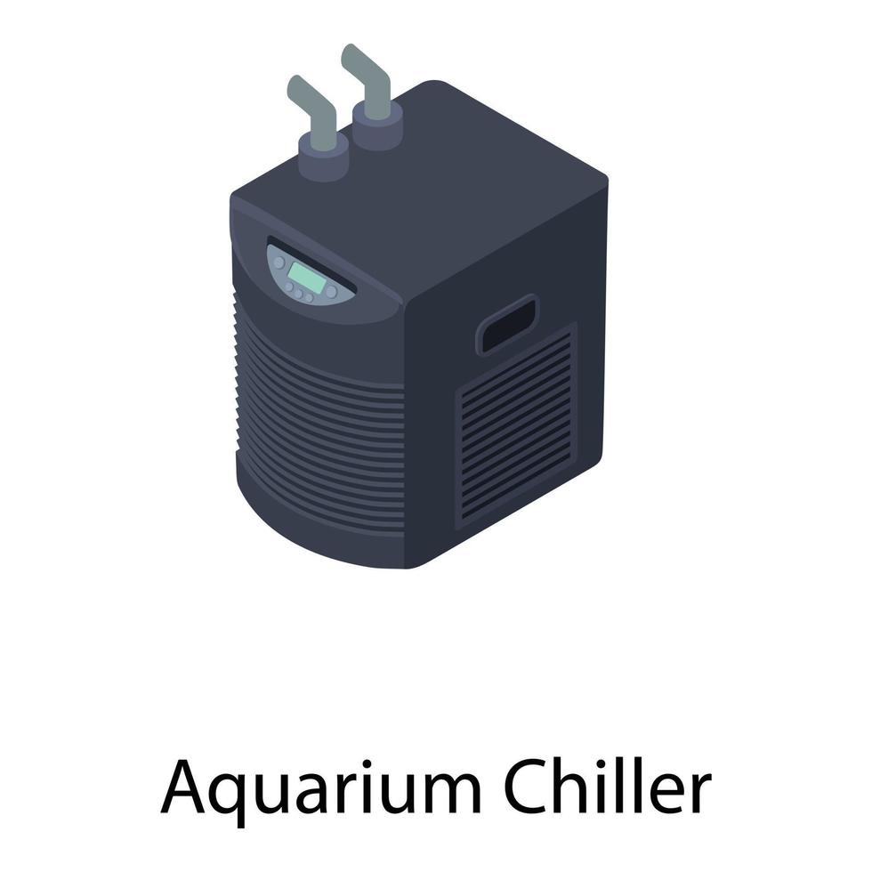 Aquarium chiller icon, isometric style vector