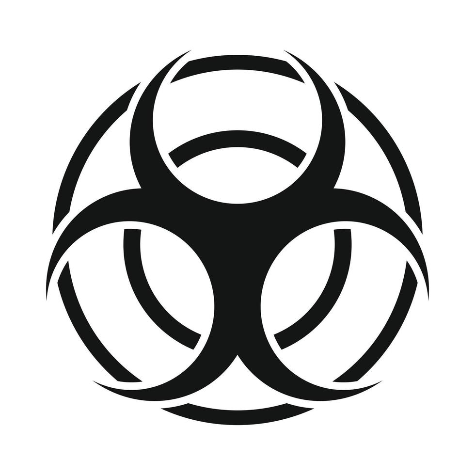 Biohazard sign round simple icon vector