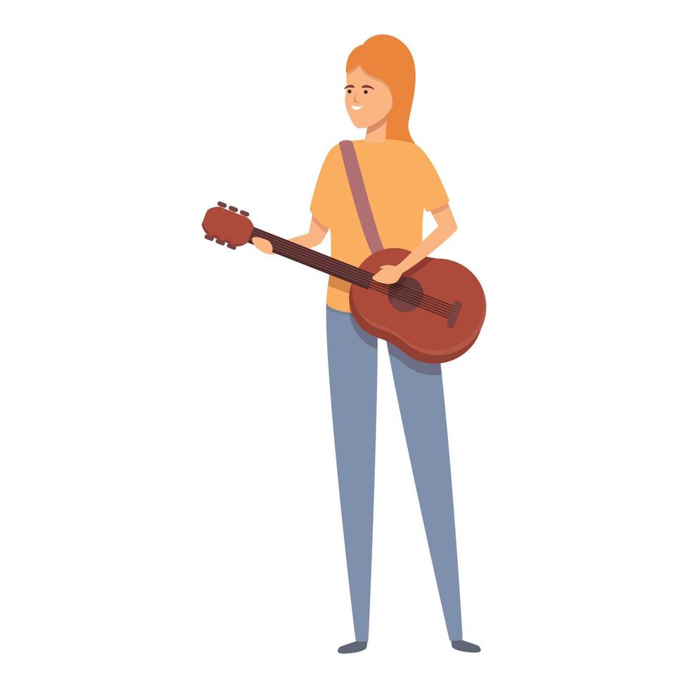 icono de la canción de la calle de la guitarra vector de dibujos animados. gente de la musica