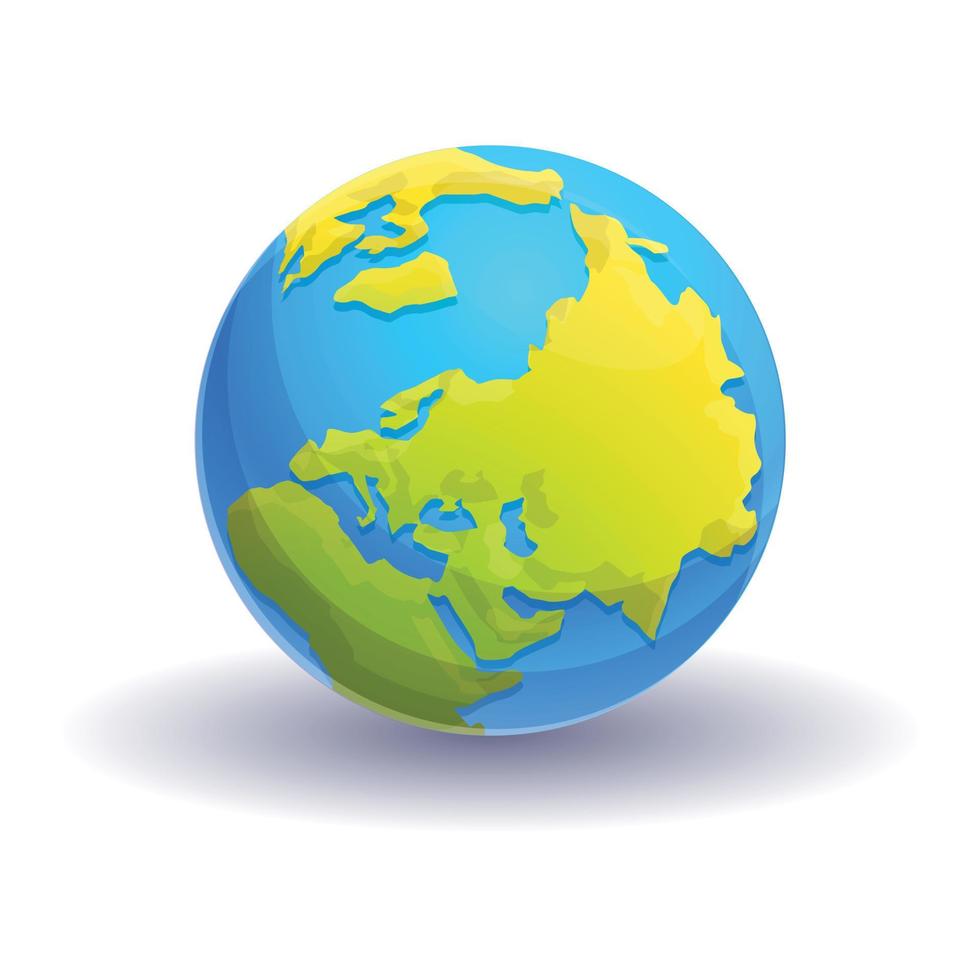 Earth globe icon, cartoon style vector