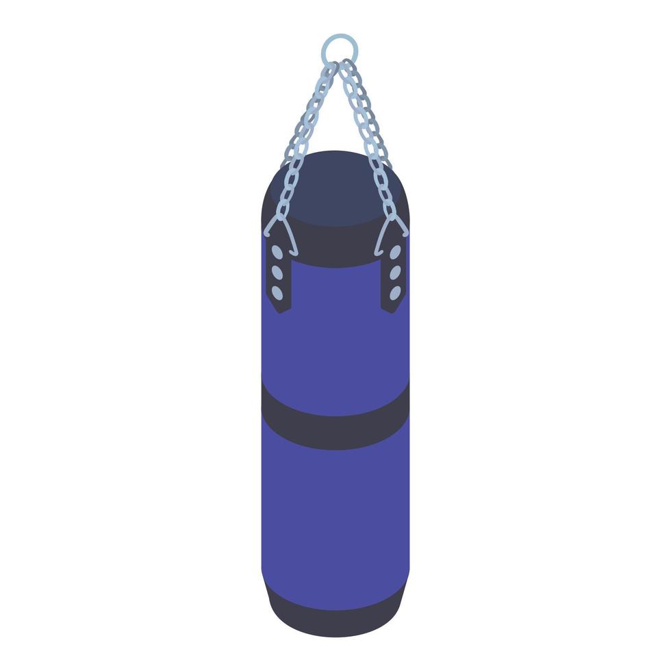 Boxing punch bag icon, isometric style vector