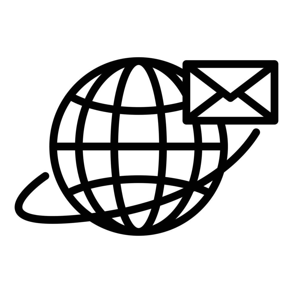 Global post letter icon, outline style vector