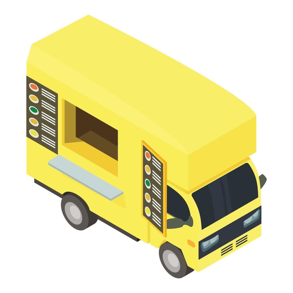 Street food truck ricon, isometric style vector