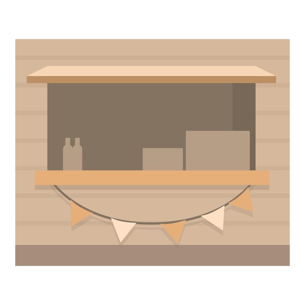 Food kiosk icon cartoon vector. Street festival vector