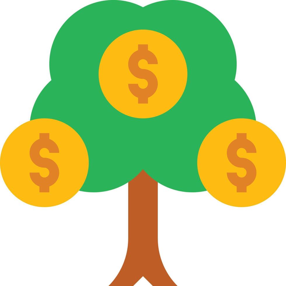 tree money profit investment growth - flat icon vector