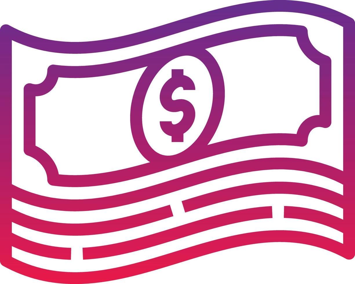 cash money salary investment - gradient icon vector