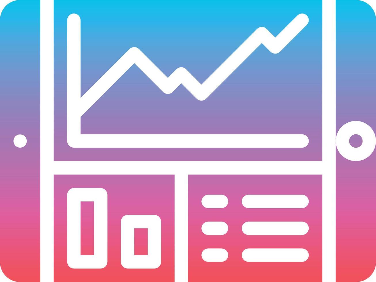 tablet graph analytics statistic profit - gradient solid icon vector