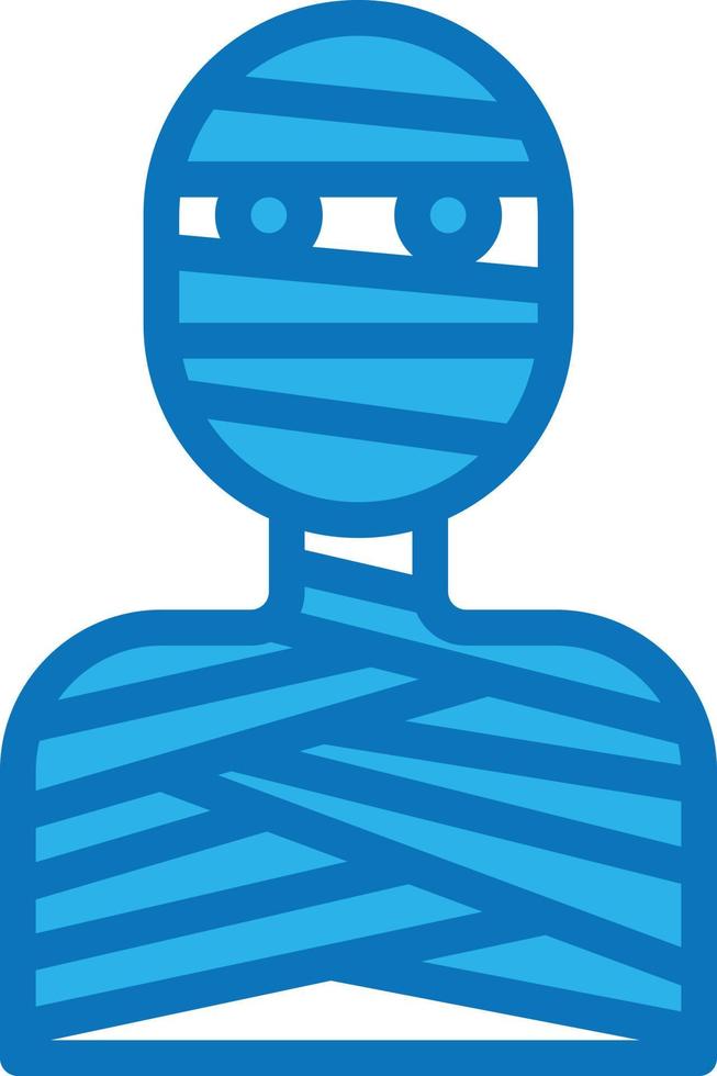mummy ghost egypt ancient halloween - blue icon vector