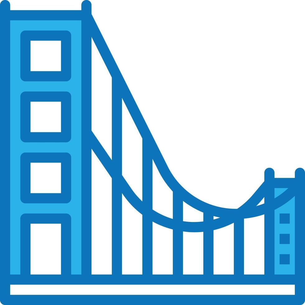 golden gate bridge san francisco california landmark - blue icon vector