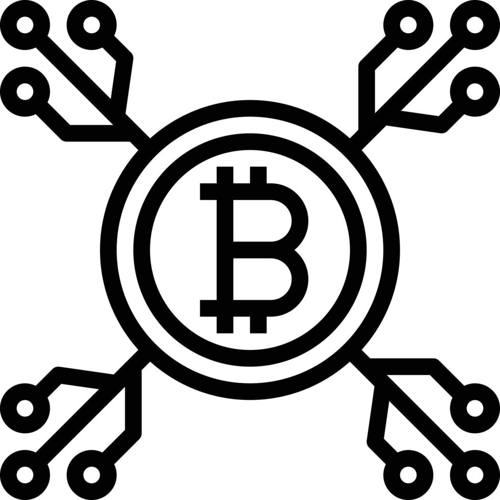 cryptocurrency investment digital bitcoin pocket - outline icon vector