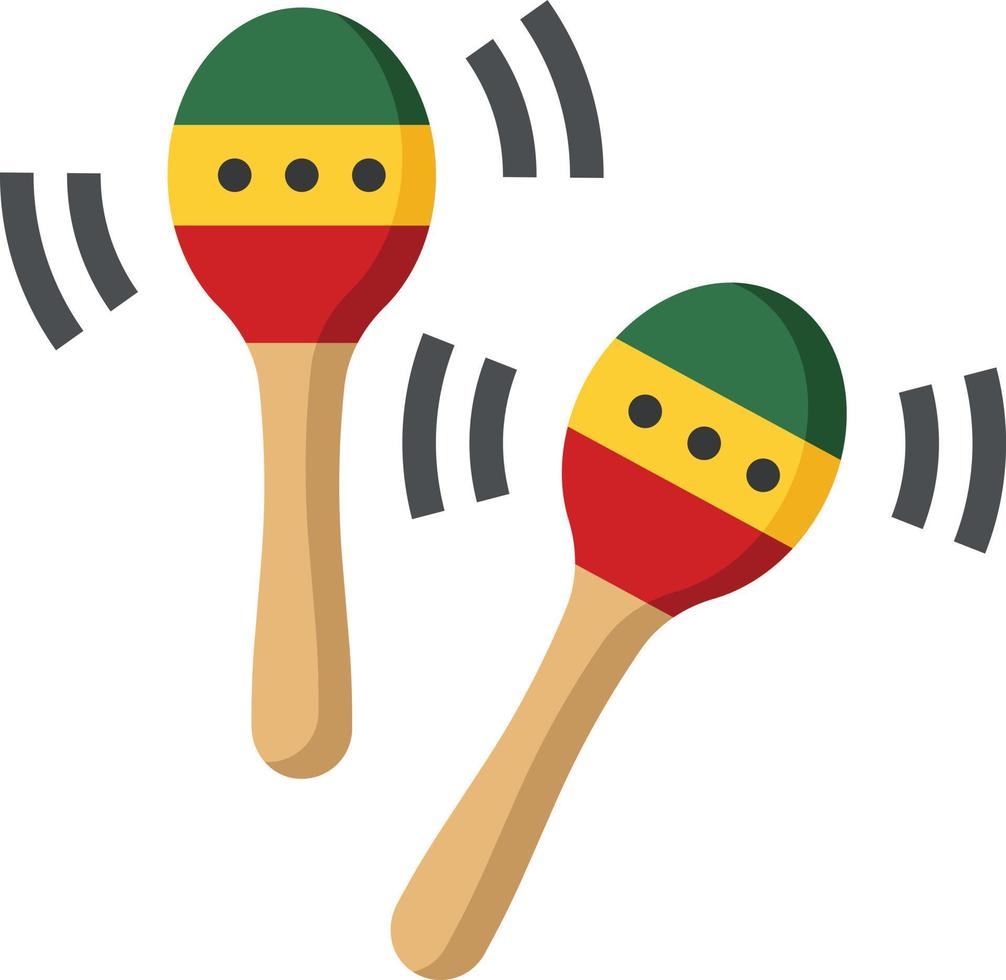 maracas music musical instrument - flat icon vector