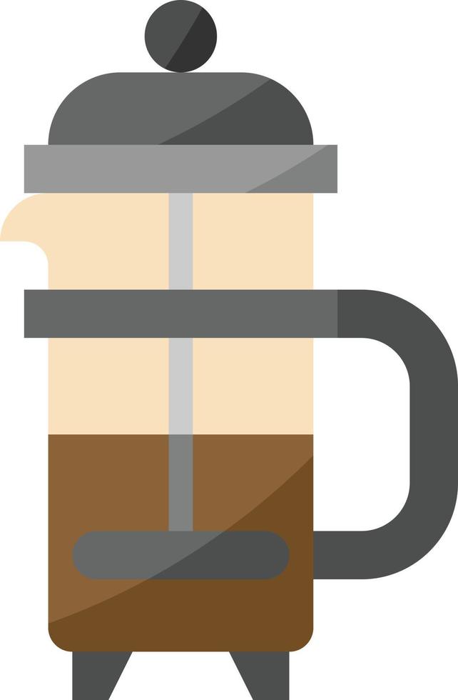 french press coffee cafe restaurant - flat icon vector