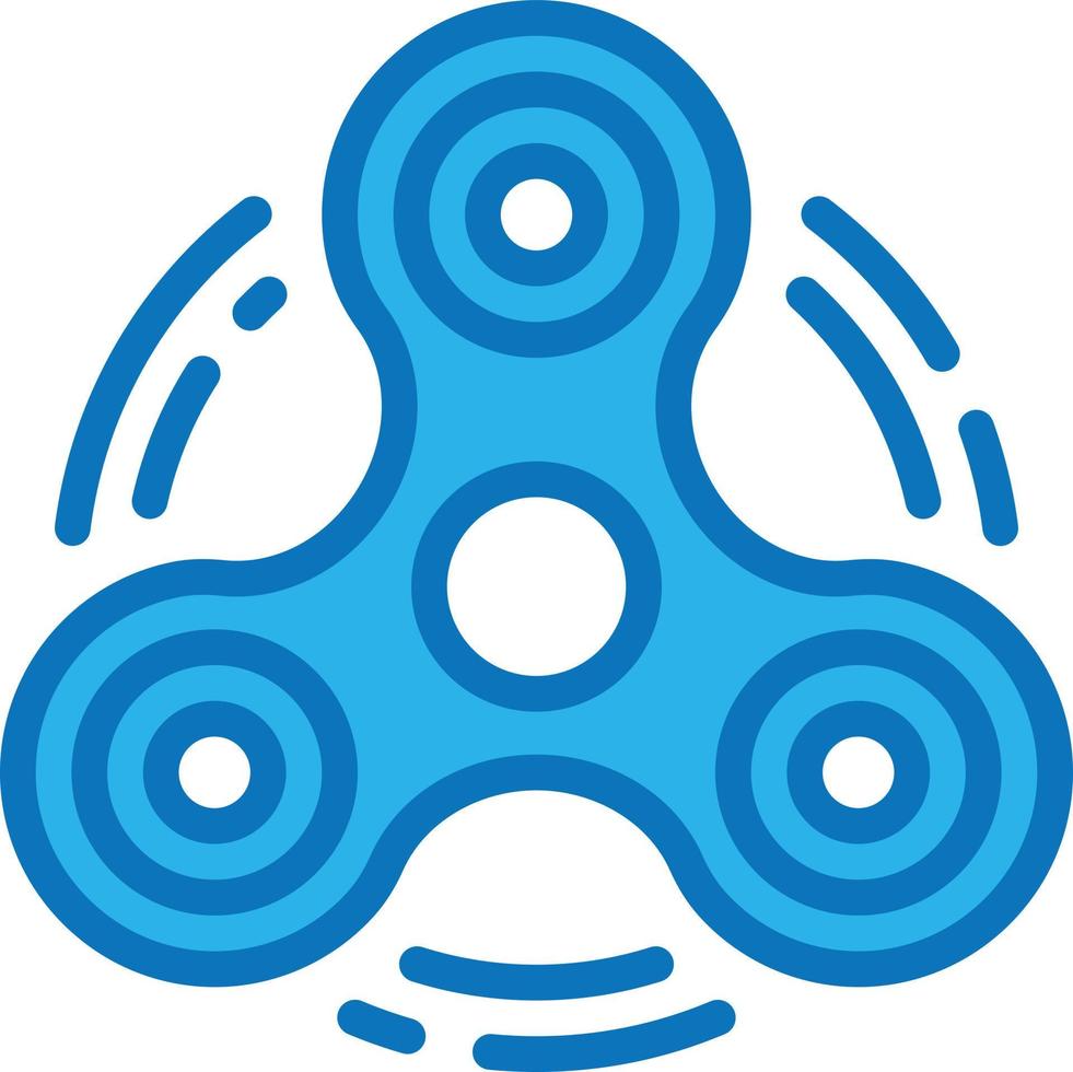 spinner toy fidget kid entertainment - blue icon vector