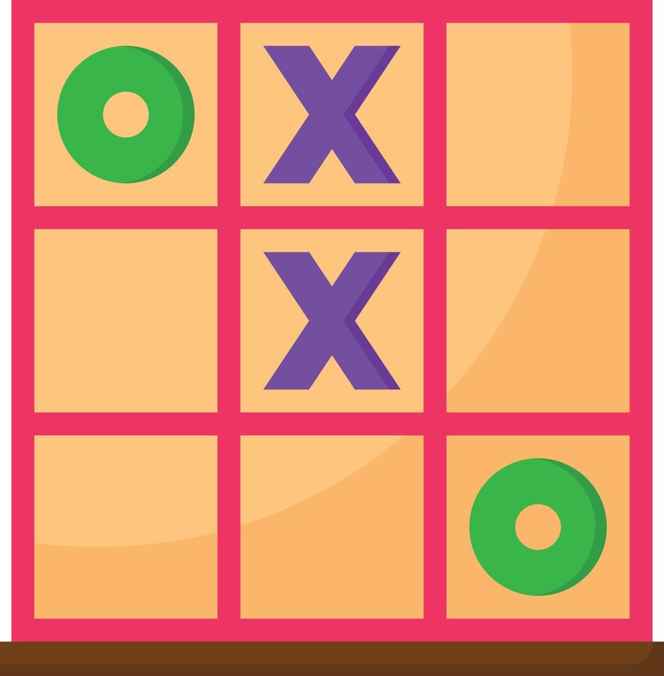 tic tac toe juego tablero de madera entretenimiento - icono plano vector