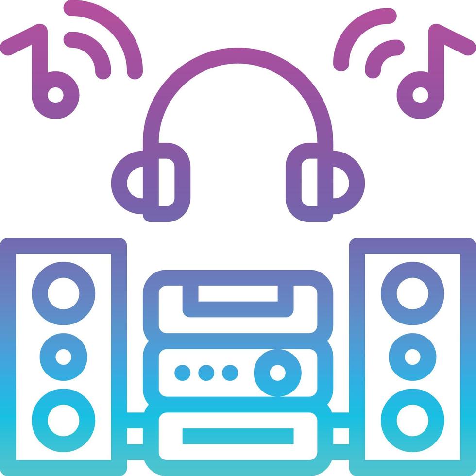 music stereo headphone song entertainment - gradient icon vector