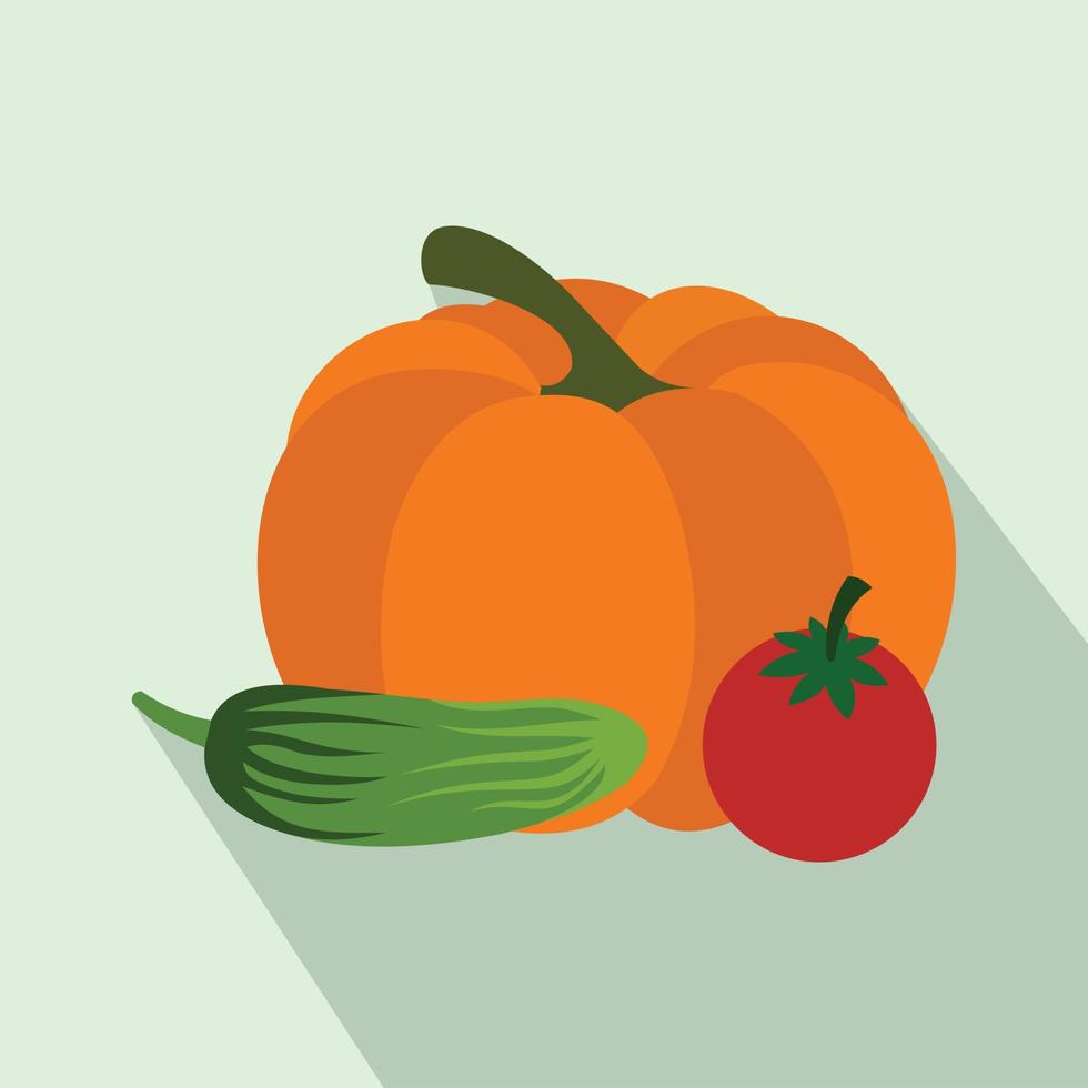 Fresh vegetables flat icon vector