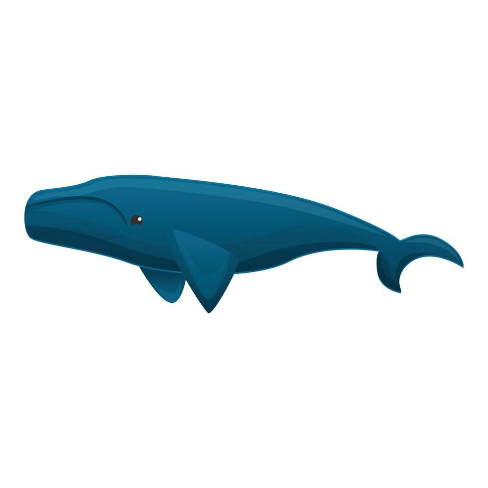 Blue whale icon, cartoon style vector