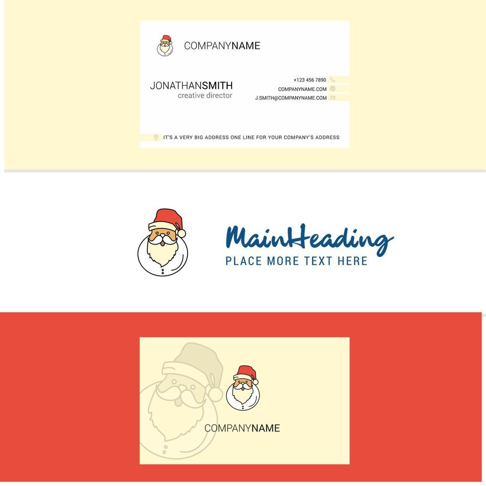 Beautiful Santa clause Logo and business card vertical Design Vector