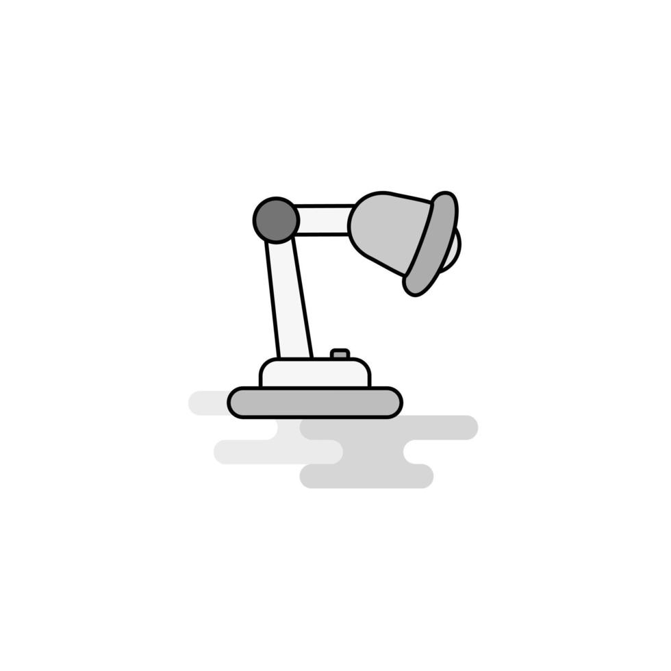 Table lamp Web Icon Flat Line Filled Gray Icon Vector