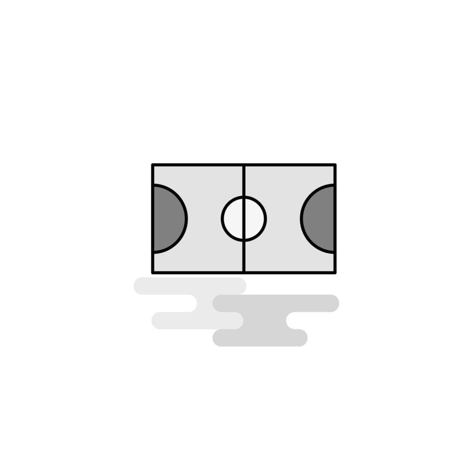 Football ground Web Icon Flat Line Filled Gray Icon Vector