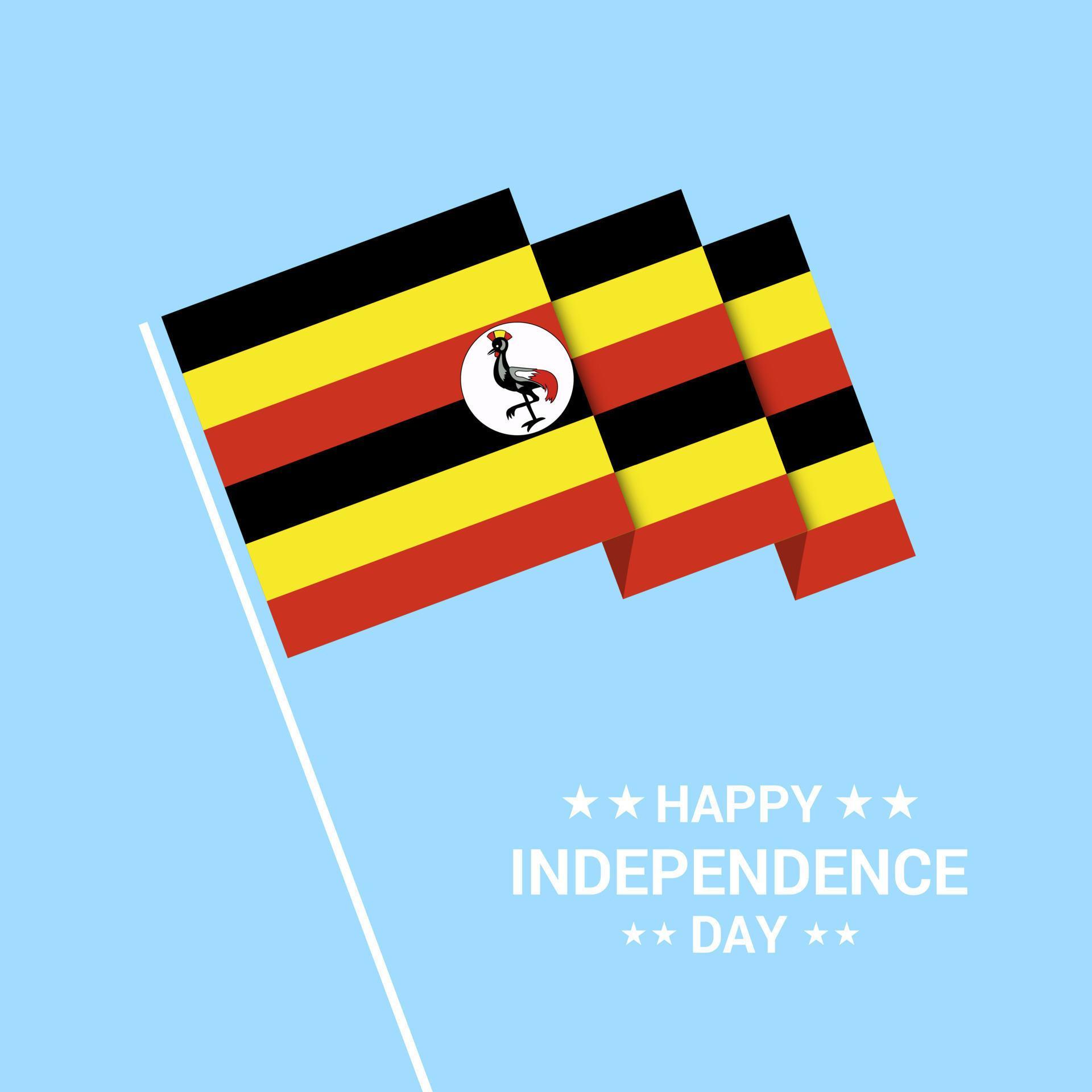 Uganda Independence day typographic design with flag vector 14365402