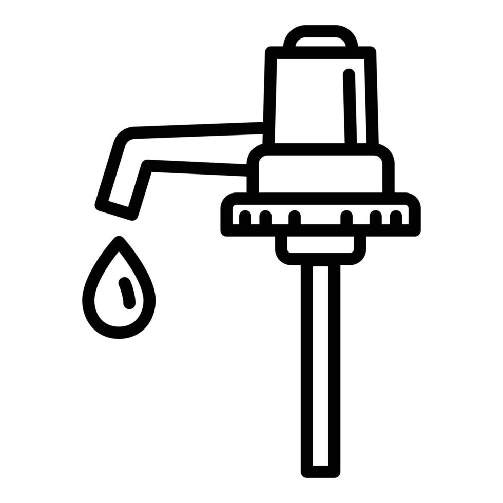 icono de la bomba del enfriador de agua, estilo de contorno vector