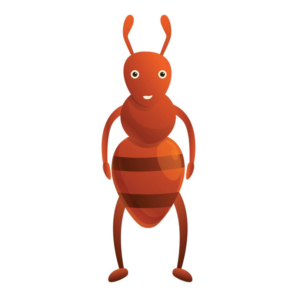 Smiling ant icon, cartoon style vector