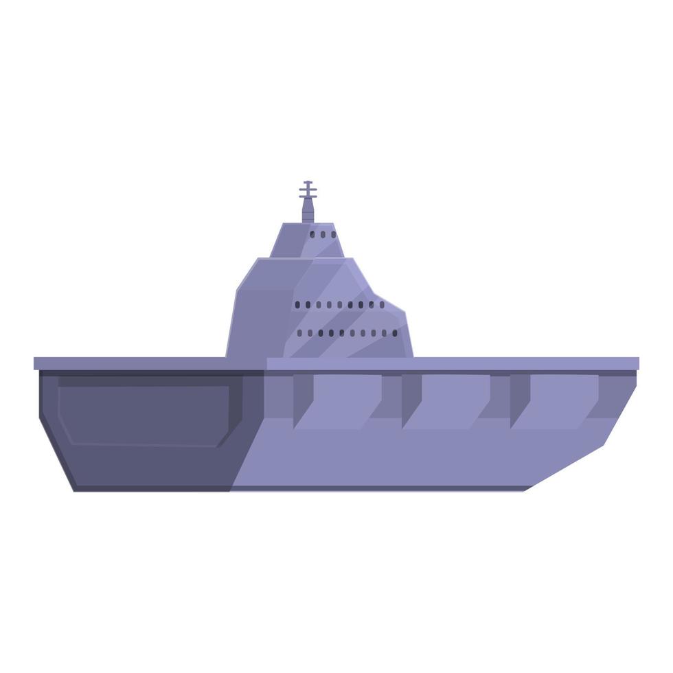 Aircraft carrier attack icon, cartoon style vector