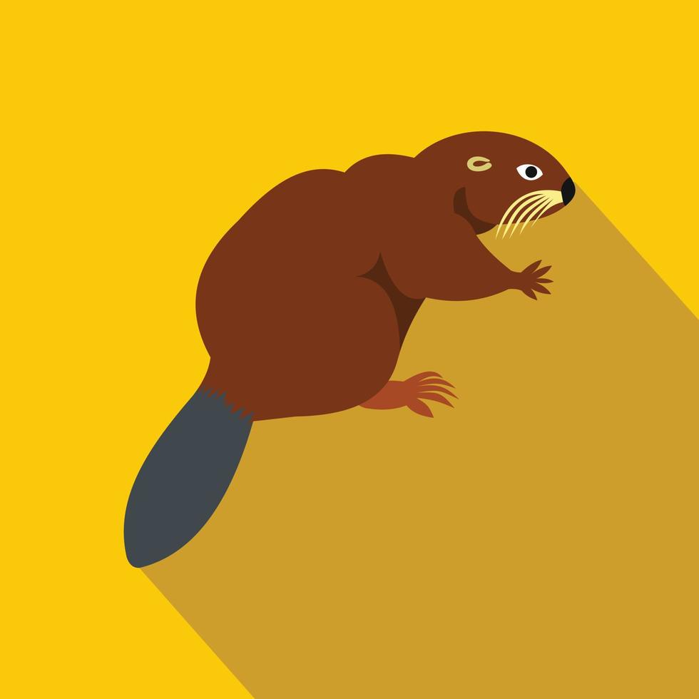 Beaver icon, flat style vector