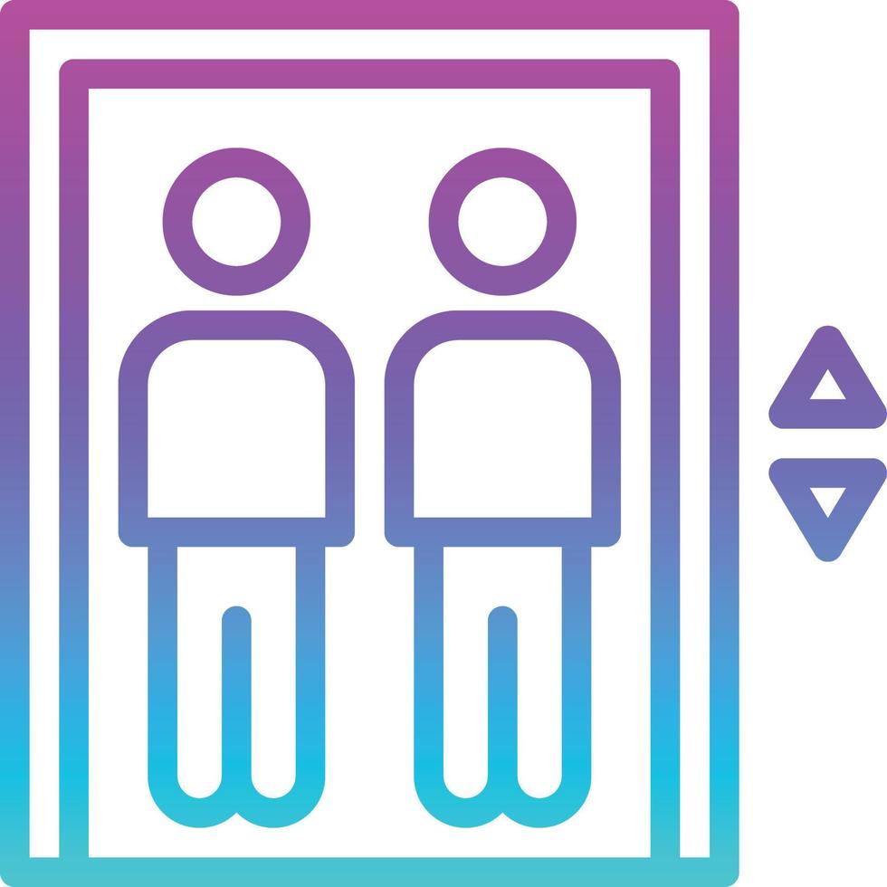 elevator transportation people up down - gradient icon vector