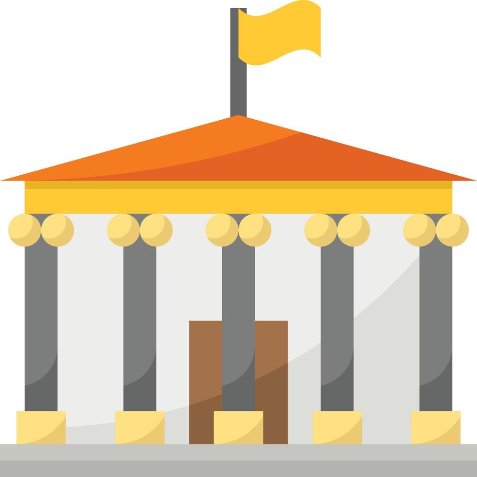 musuem bank roman architecture building - flat icon vector