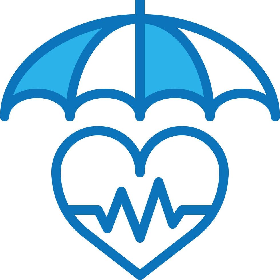 life insurance protect health signal investment - blue icon vector