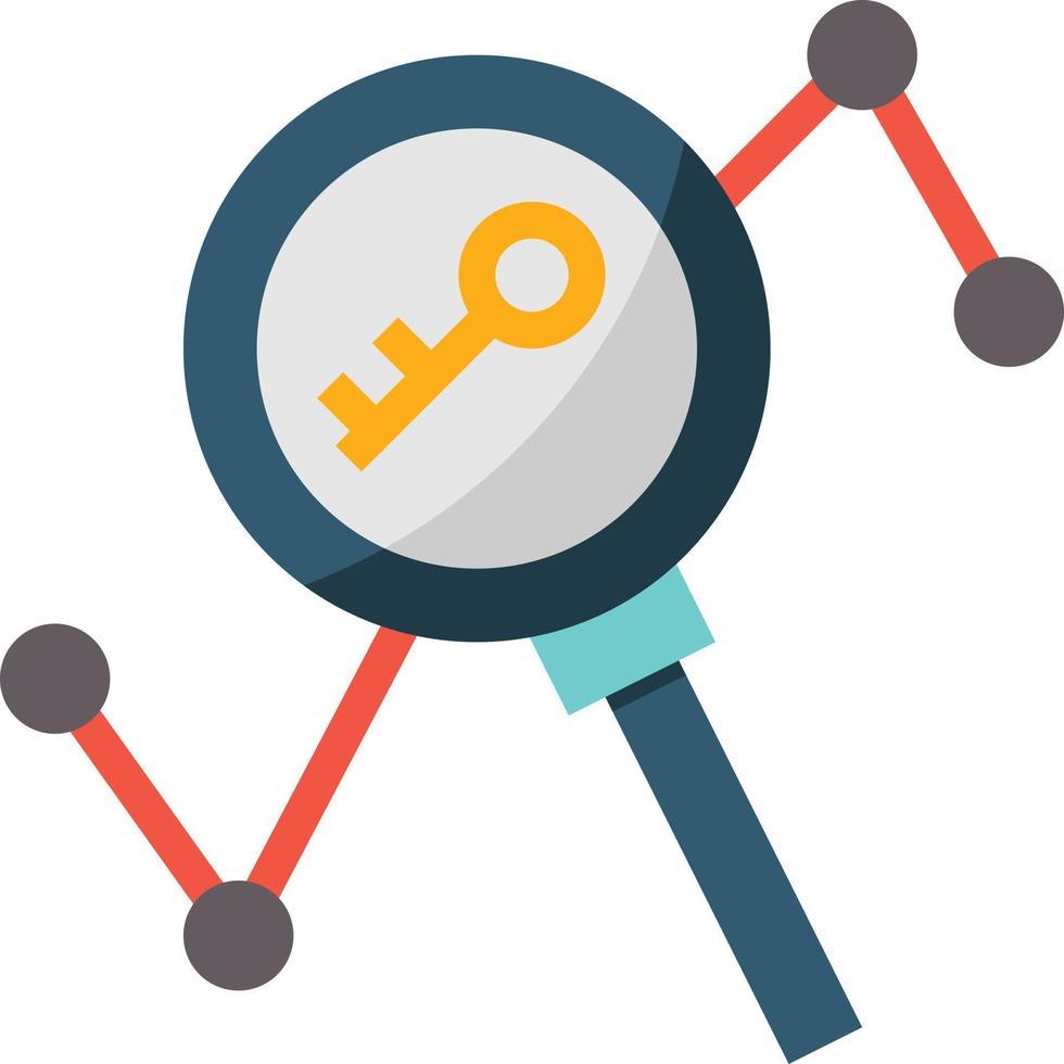 analysis keyword chart search seo - flat icon vector