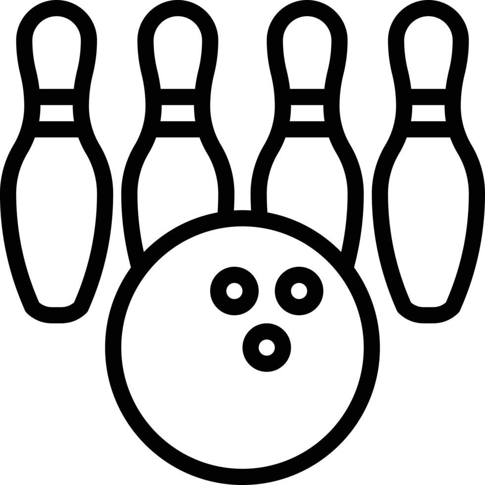 bowling ball pin sport entertainment - outline icon vector