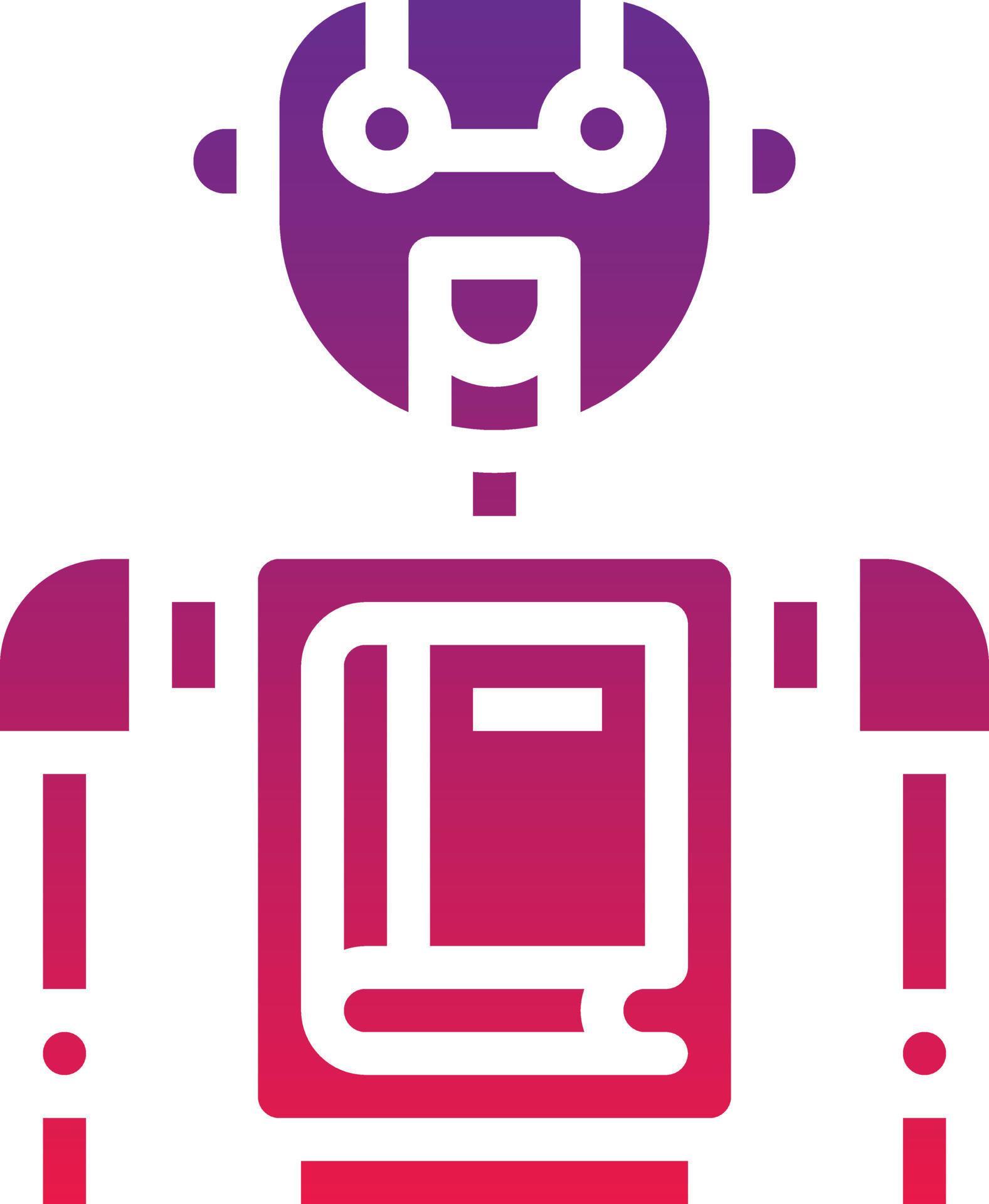 library robot ai artificial intelligence - solid gradient icon 14365532 ...