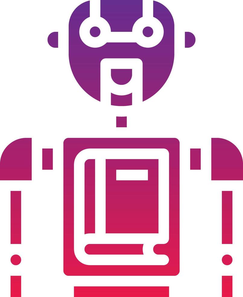 library robot ai artificial intelligence - solid gradient icon 14365532