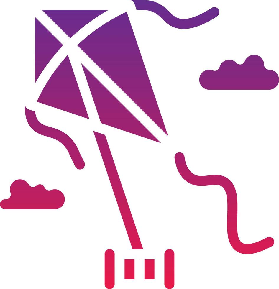 kite diamond flying toy entertainment - solid gradient icon vector