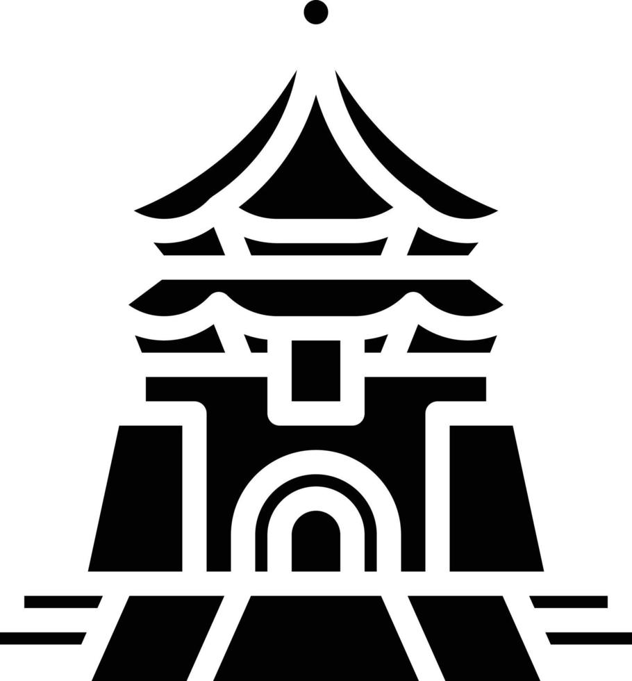 chiang kai shek memorial hall taipei taiwan landmark - solid icon vector