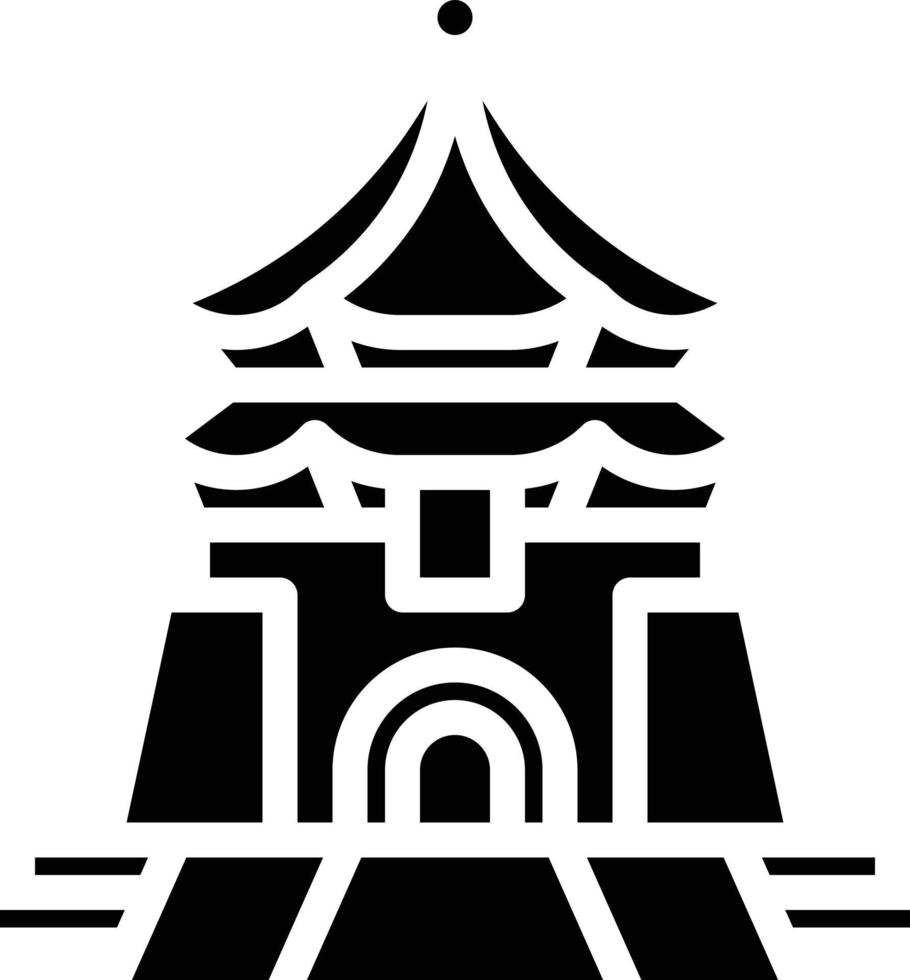 chiang kai shek memorial hall taipei taiwán punto de referencia - icono sólido vector